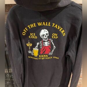 Vans Black Hoodie with Skeleton Graphic